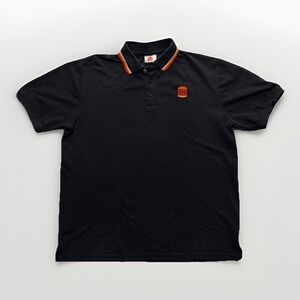 Burger King Polo Shirt Adult L Black Employee Uniform Fast Food Logo Work Wear